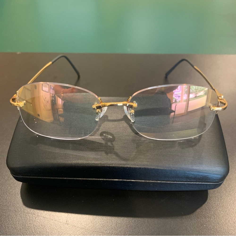 FRED ALASKA C. 006 Gold Rimless Vintage Eyeglasses.
